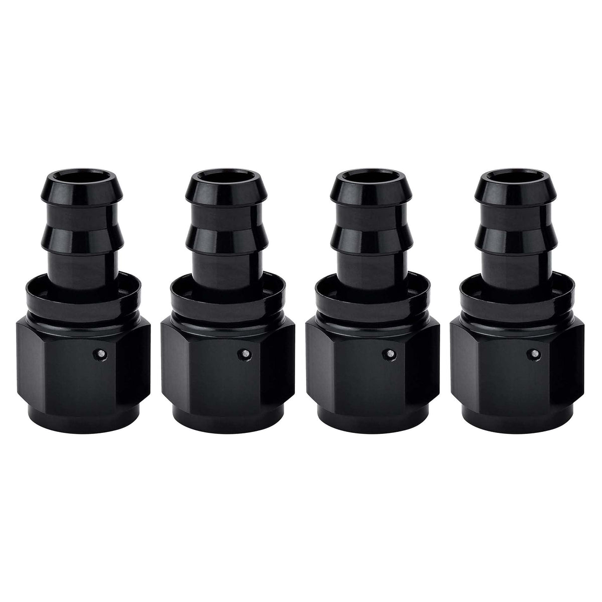 EVIL ENERGY 8AN Straight Push Lock Hose Fitting End Black 4PCS