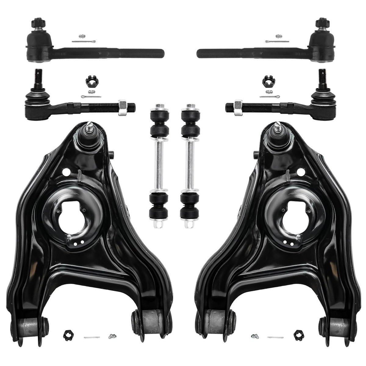 Detroit Axle - New 8-Piece Front Suspension Kit fits 2WD ONLY - (2) Front Lower Suspension Control Arms & Ball Joints, (2) Front